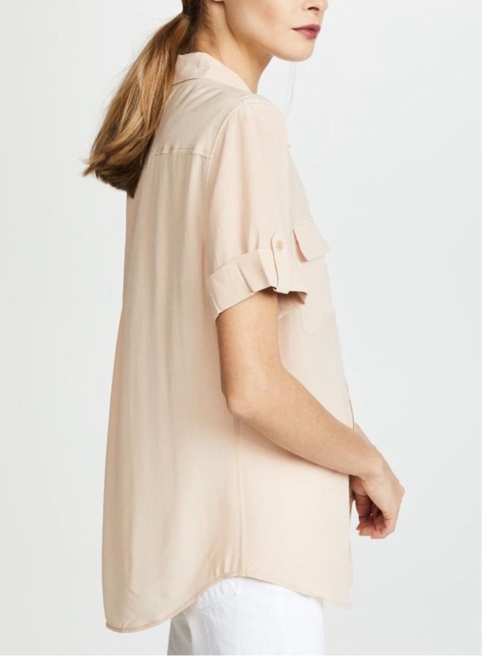 Equipment Slim Signature Short Sleeve Silk Blouse size L - Picture 3 of 7